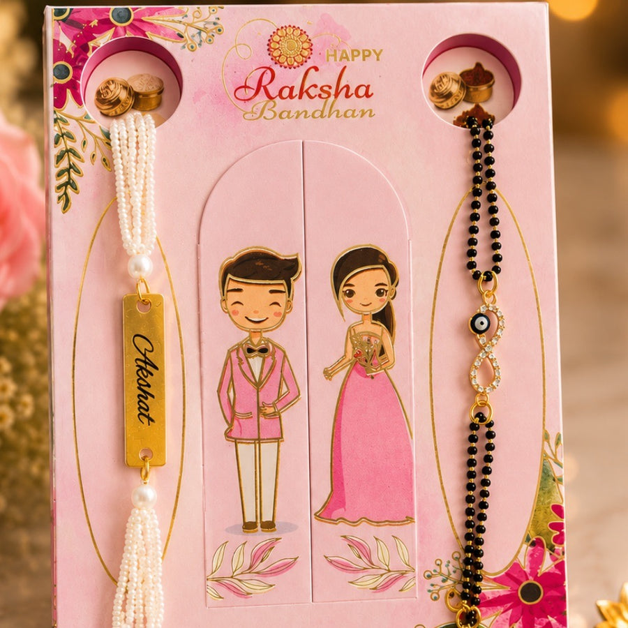 Couple Rakhi Set 2 – Bhai-Bhabhi Card Rakhi