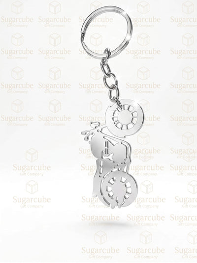 Royal Enfield Bullet Shaped Metal Keyring with Name & Number