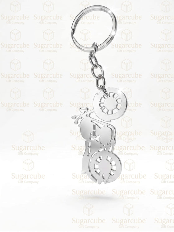 Royal Enfield Bullet Shaped Metal Keyring with Name & Number