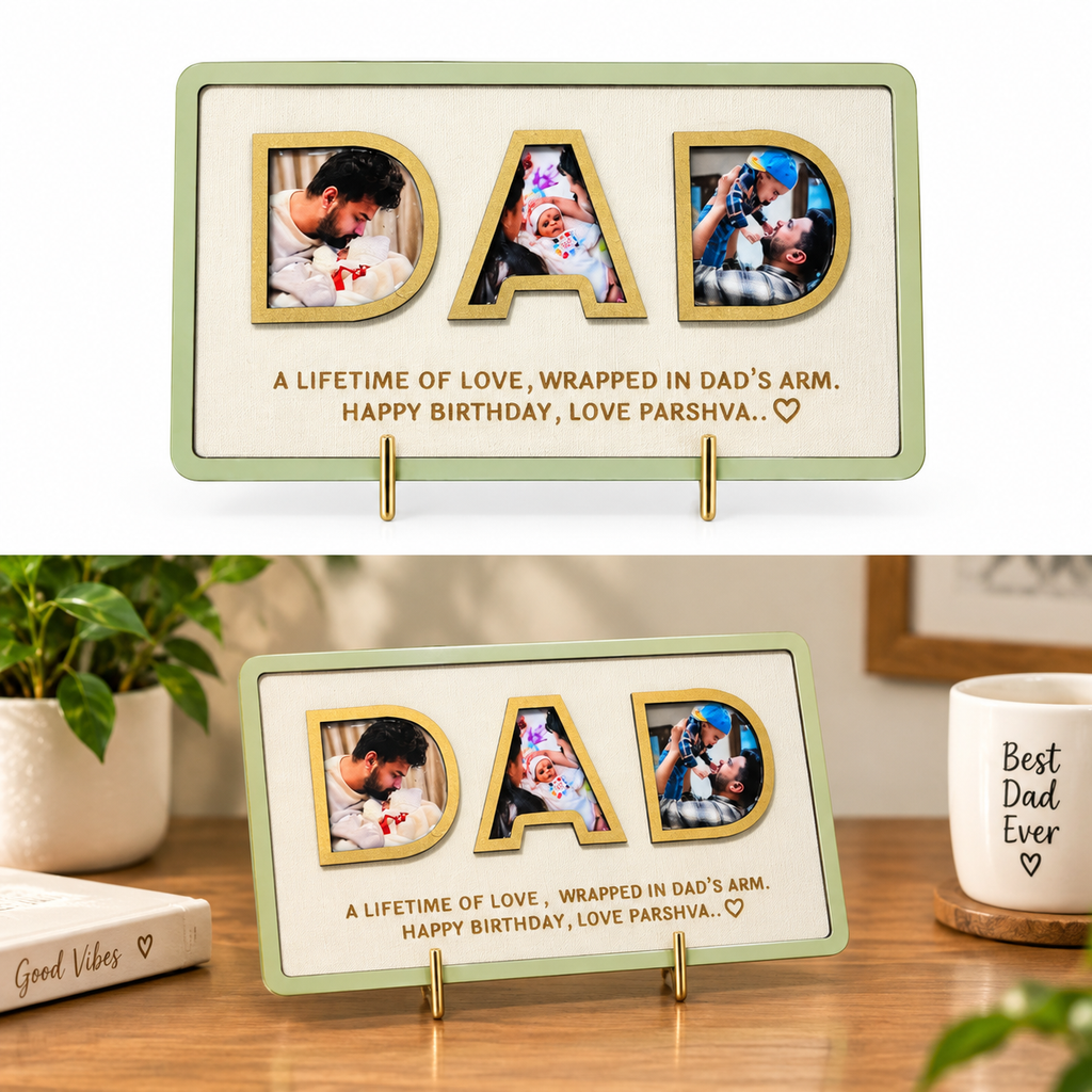 Dad Photo Frame with Custom Photo & Message