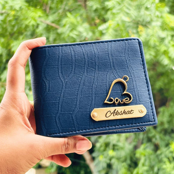 Men's Wallet (Croc-2) Personalised with Name & Metal Charm - 6