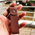 Leather Keychain (Dehli) Personalised with Name & Metal Charm - 1