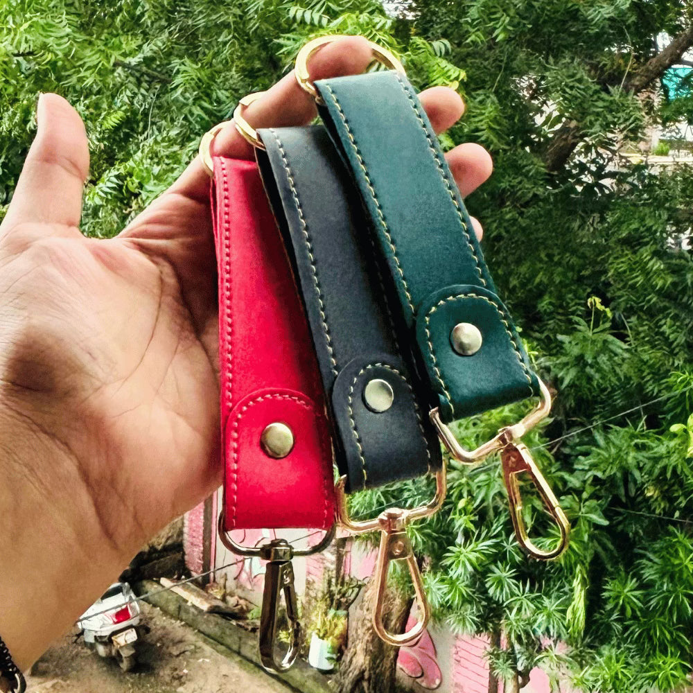 Leather Keychain (Faux) Personalised with Name & Metal Charm - 2