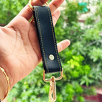 Leather Keychain (Faux) Personalised with Name & Metal Charm - 2