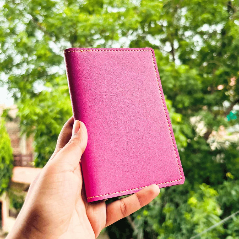 Passport Cover (Faux) Personalised with Name & Metal Charm - 1