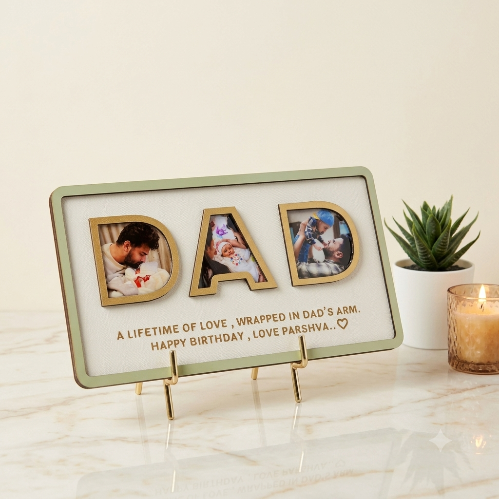 Dad Photo Frame with Custom Photo & Message