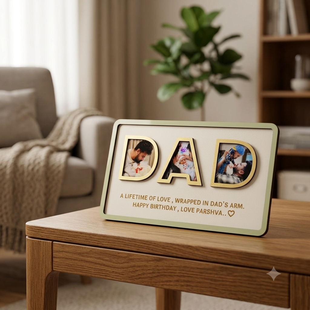 Dad Photo Frame with Custom Photo & Message