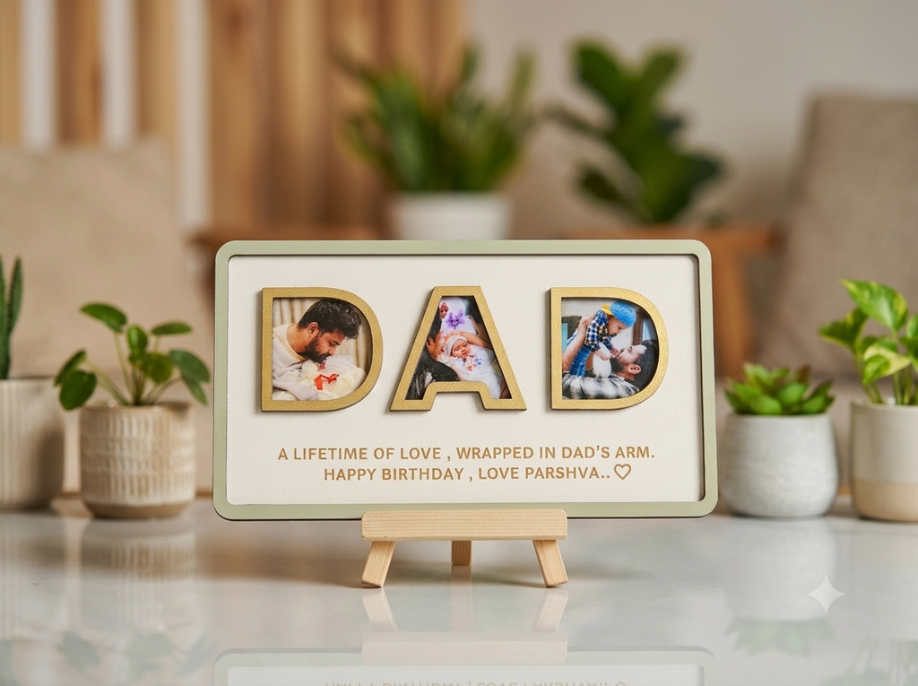 Dad Photo Frame with Custom Photo & Message