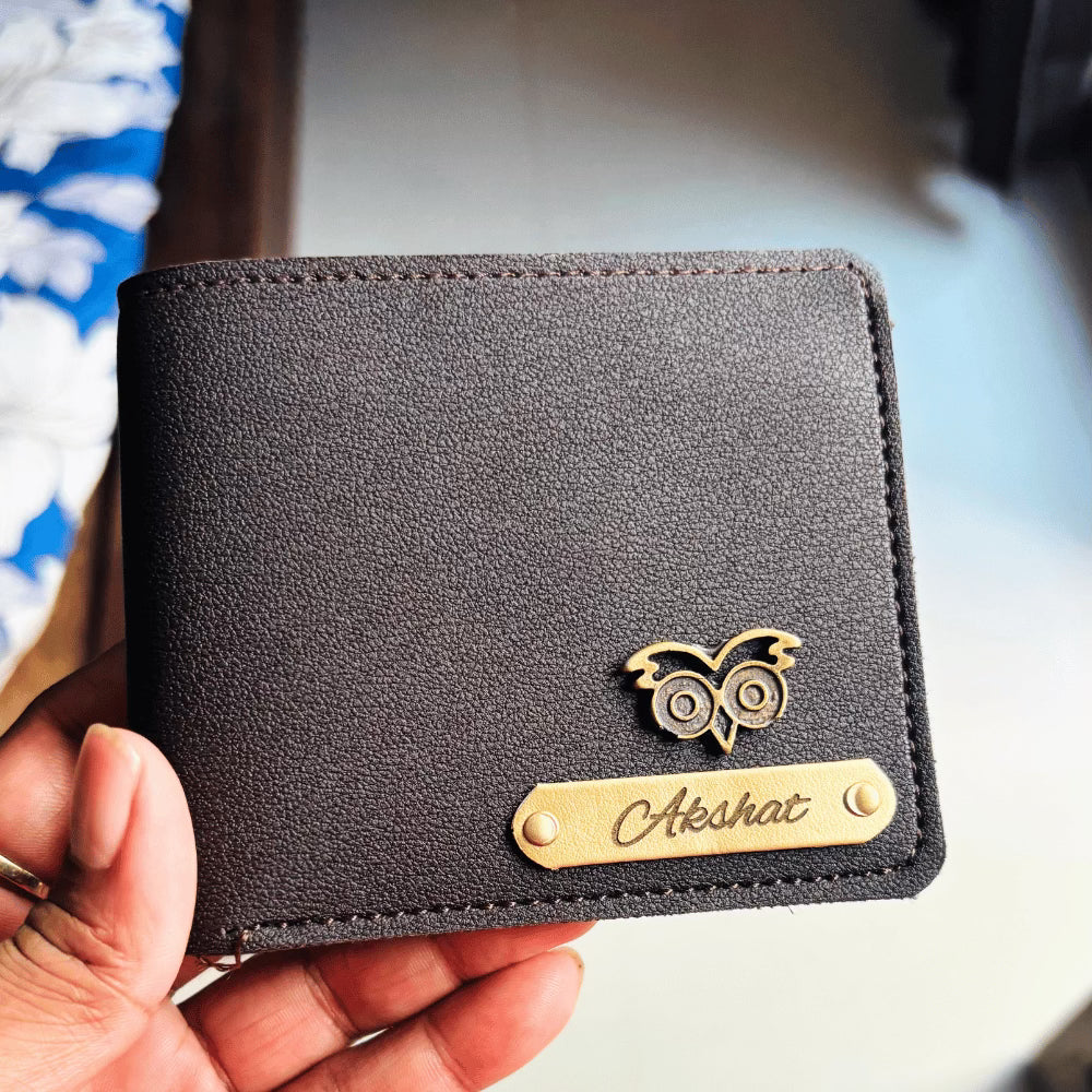 Men's Wallet (Imported) Personalised with Name & Metal Charm - 3