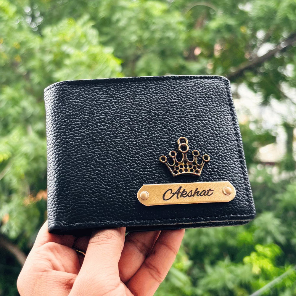 Men's Wallet (Italian) Personalised with Name & Metal Charm - 4