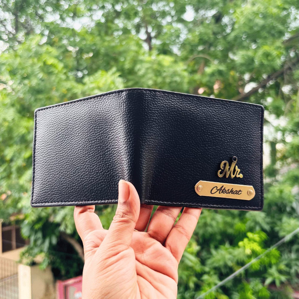 Men's Wallet (Italian) Personalised with Name & Metal Charm - 4
