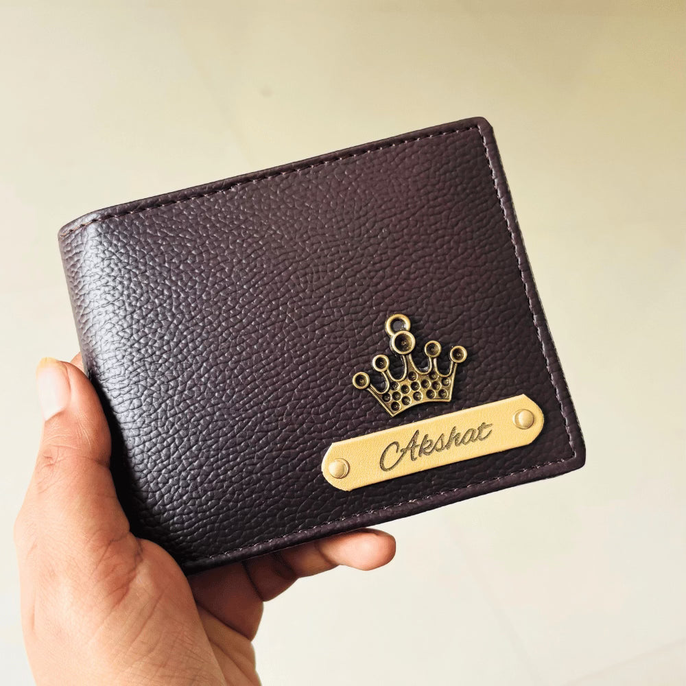 Men's Wallet (Italian) Personalised with Name & Metal Charm - 4