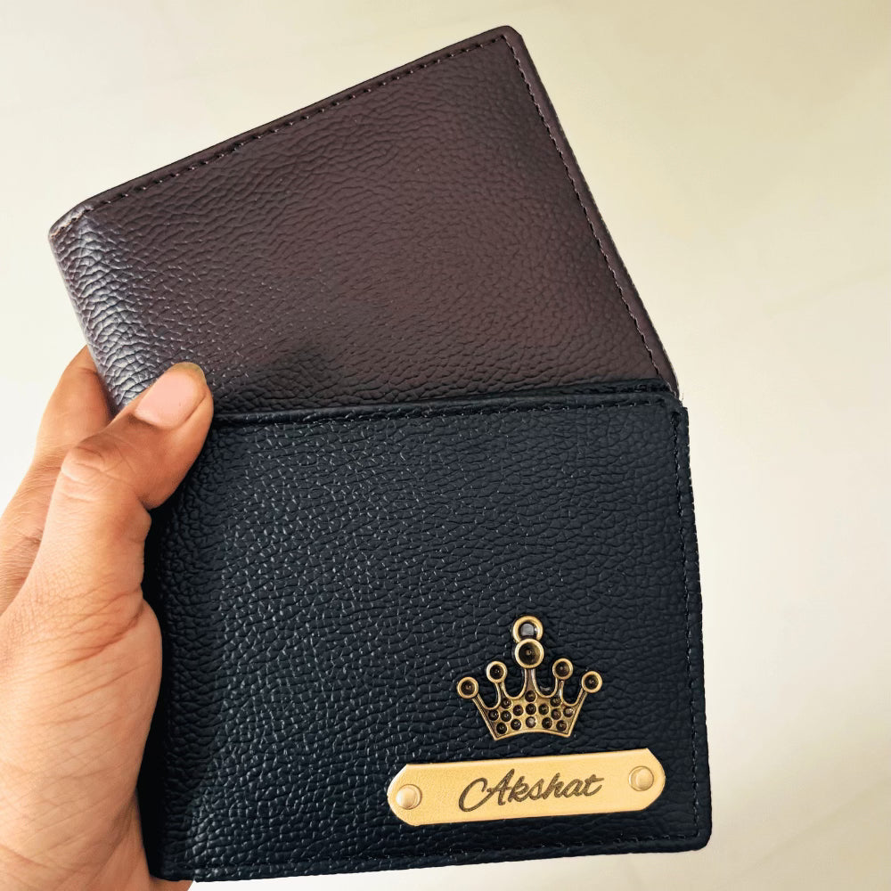 Men's Wallet (Italian) Personalised with Name & Metal Charm - 4