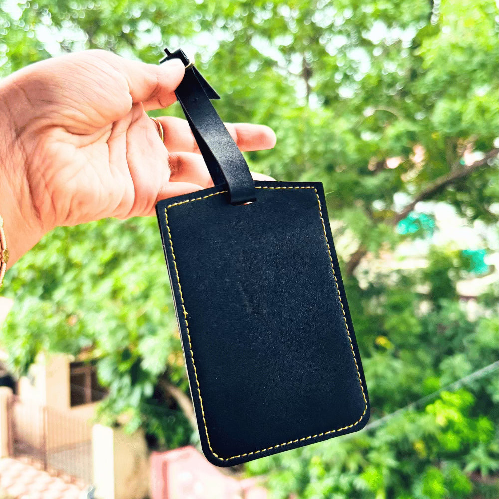 Luggage Tag Personalised with Name & Metal Charm