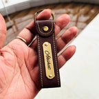 Leather Keychain Personalised with Name, Message & Metal Charm - 4