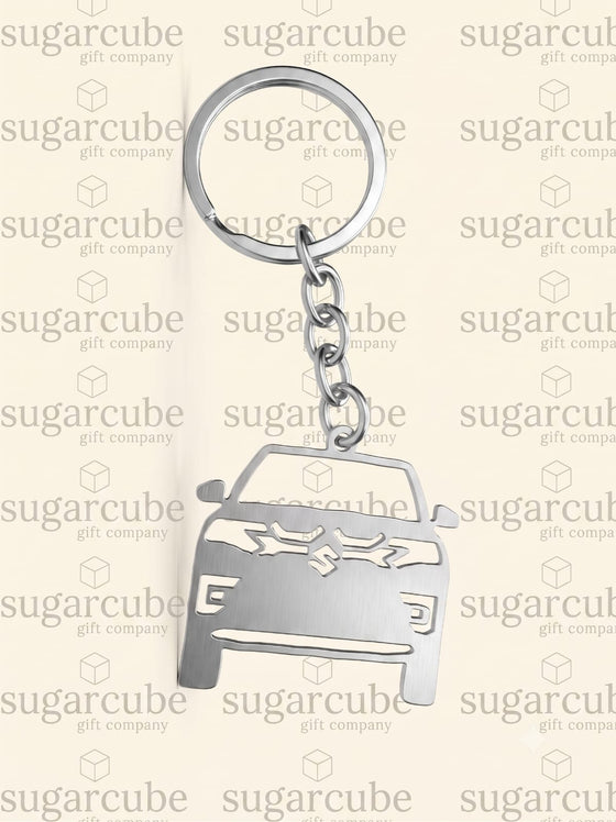 Suzuki Car Shaped Metal Keyring with Name & Number