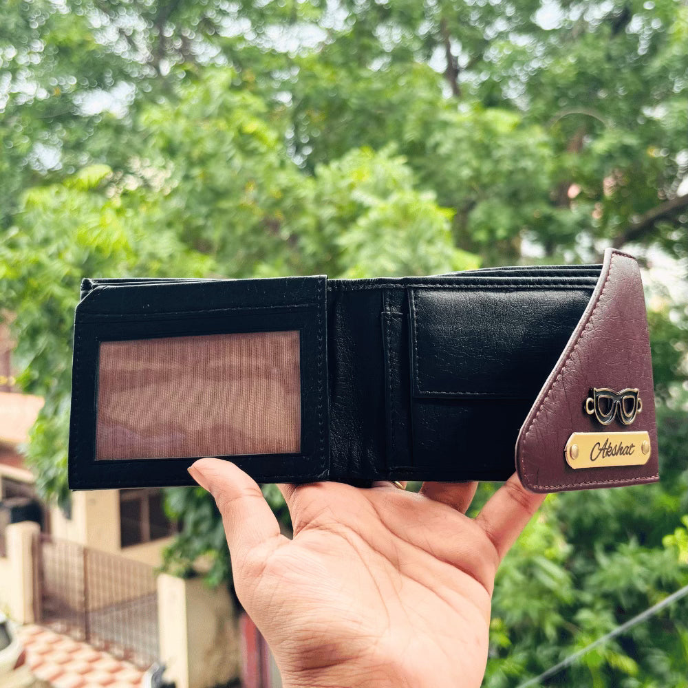 Men's Wallet (Turbo) Personalised with Name & Metal Charm - 7