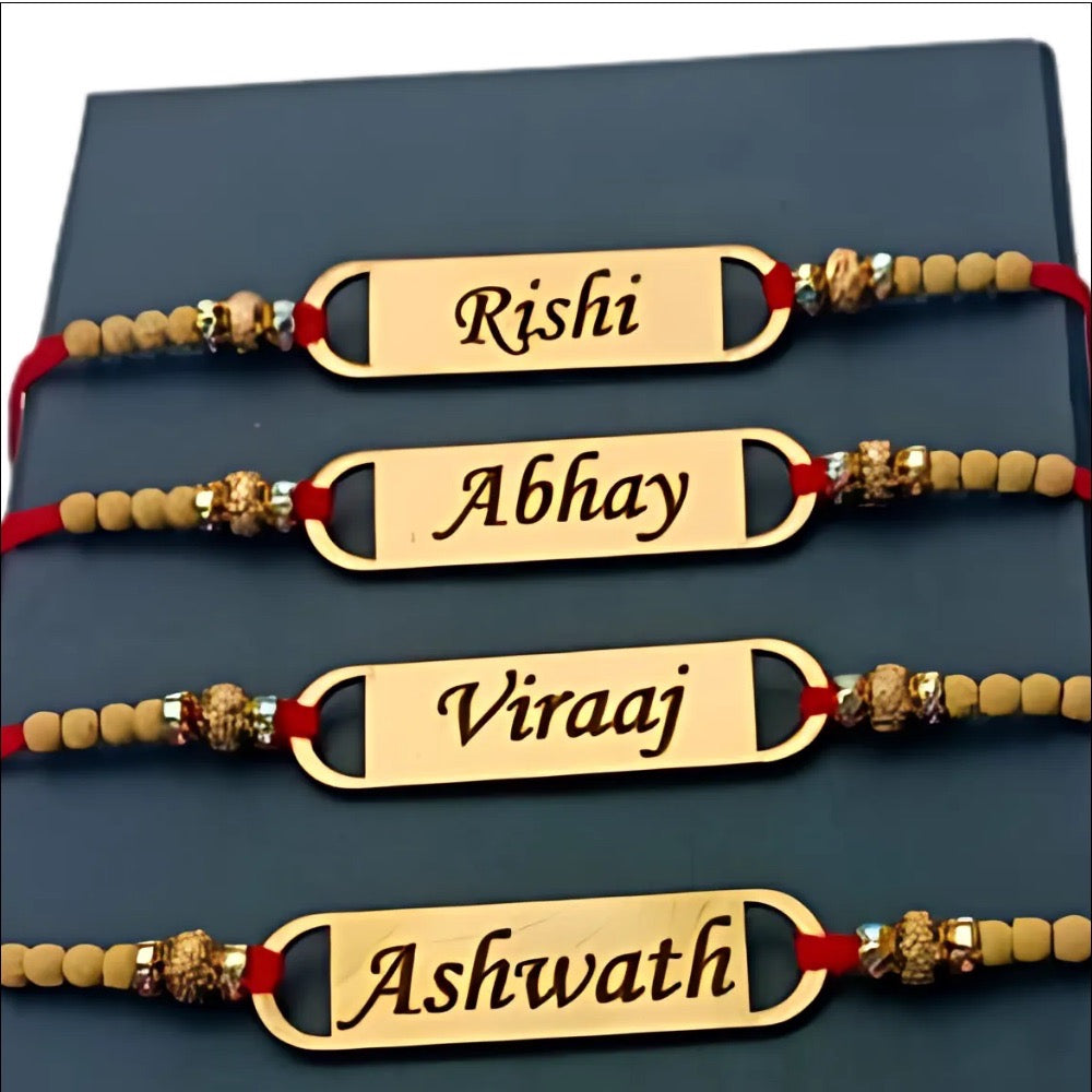 Name Rakhi Golden Name Plate