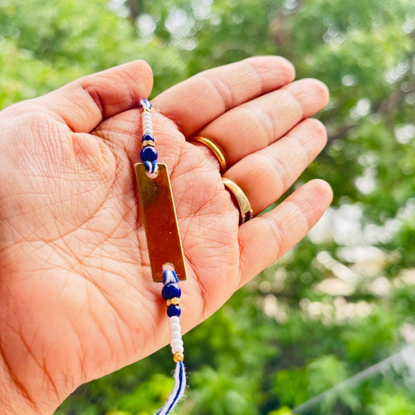 Name Rakhi – Golden Plate (Blue)