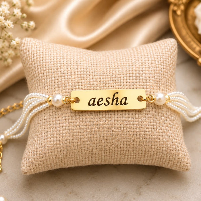 Name Rakhi with Pearl
