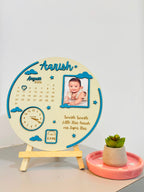 Personalized baby milestone photo plaque alternate design