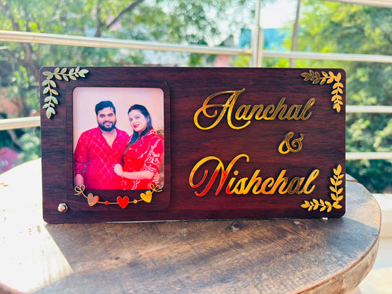 Personalized Couple Photo Plaque with Custom Names