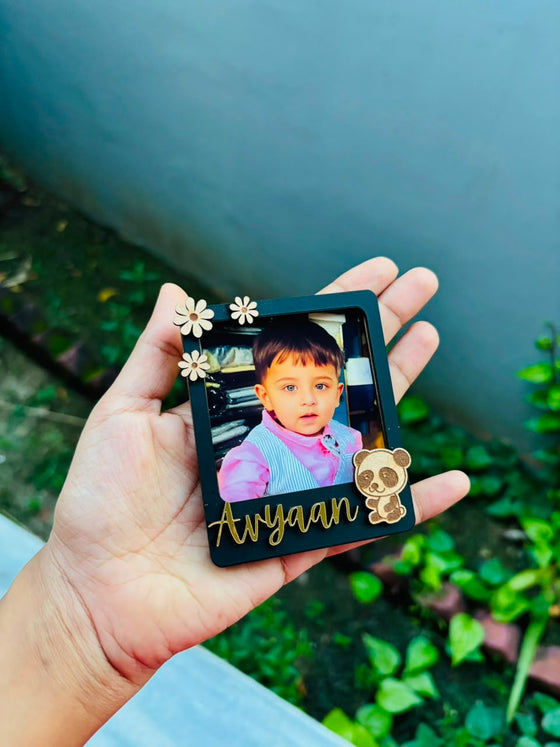 Personalised Baby Photo Frame Fridge Magnet with Custom Name