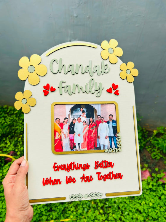 Personalized Family Photo Plaque with Custom Name