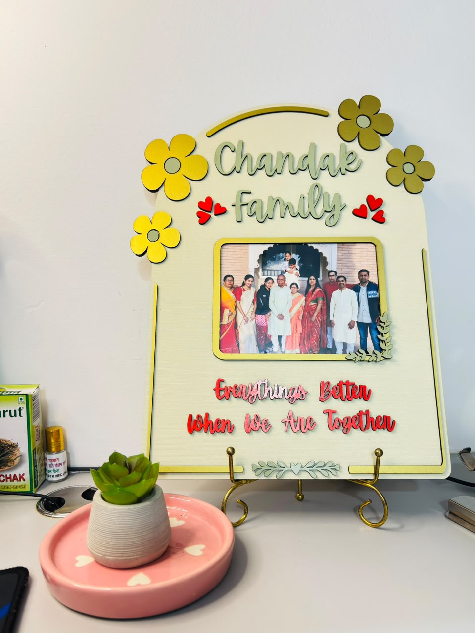 Personalized family photo plaque alternate design