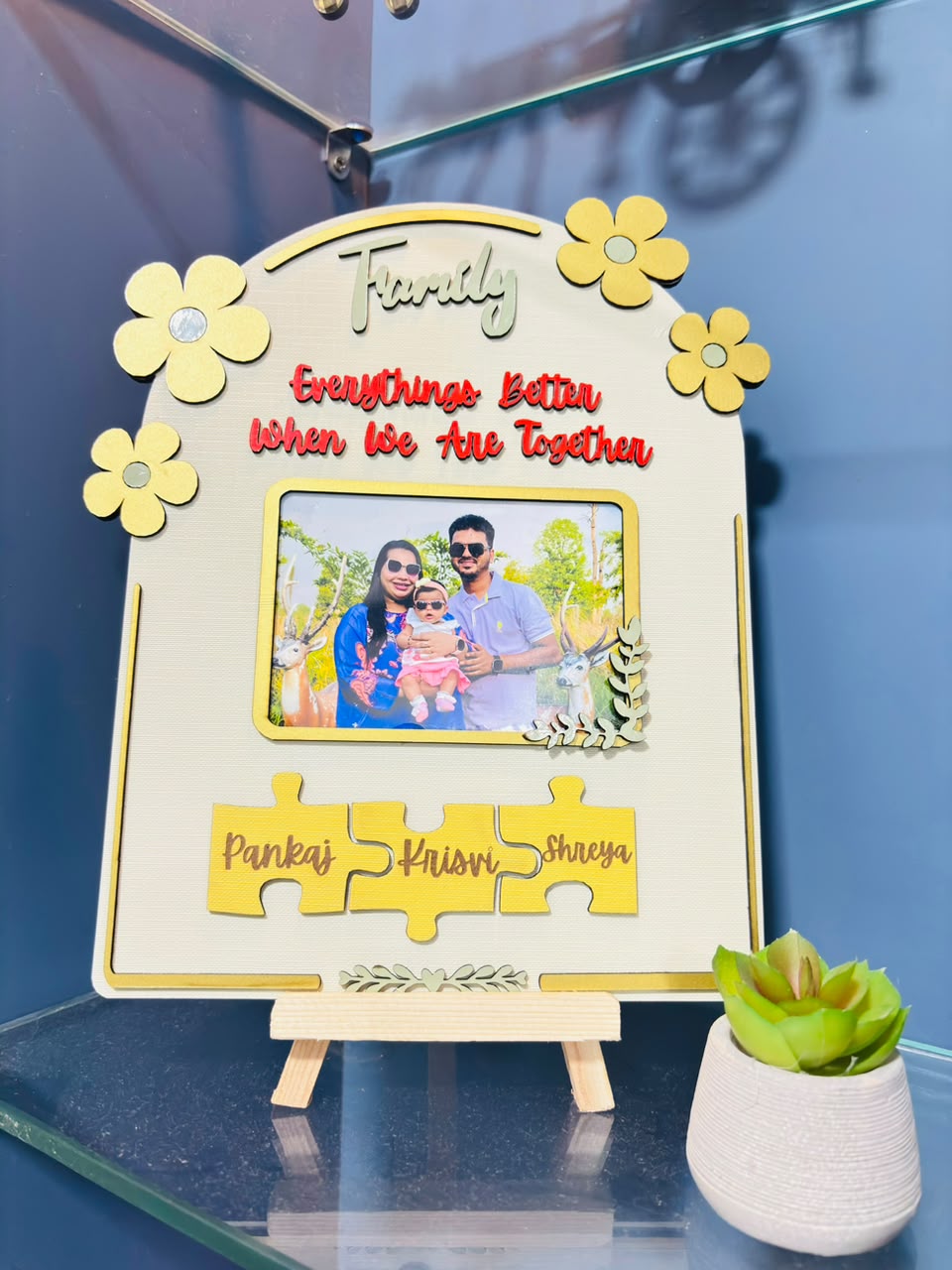 Personalized family photo plaque alternate family design