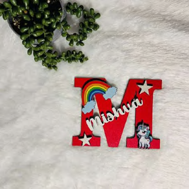 Product 26 mini monogram kids name fridge magnet