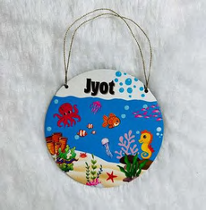 Round Kids Name Hanging