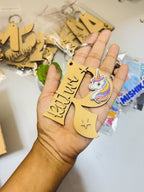 Personalized Kids Initial with Name Keyring DIY Kit