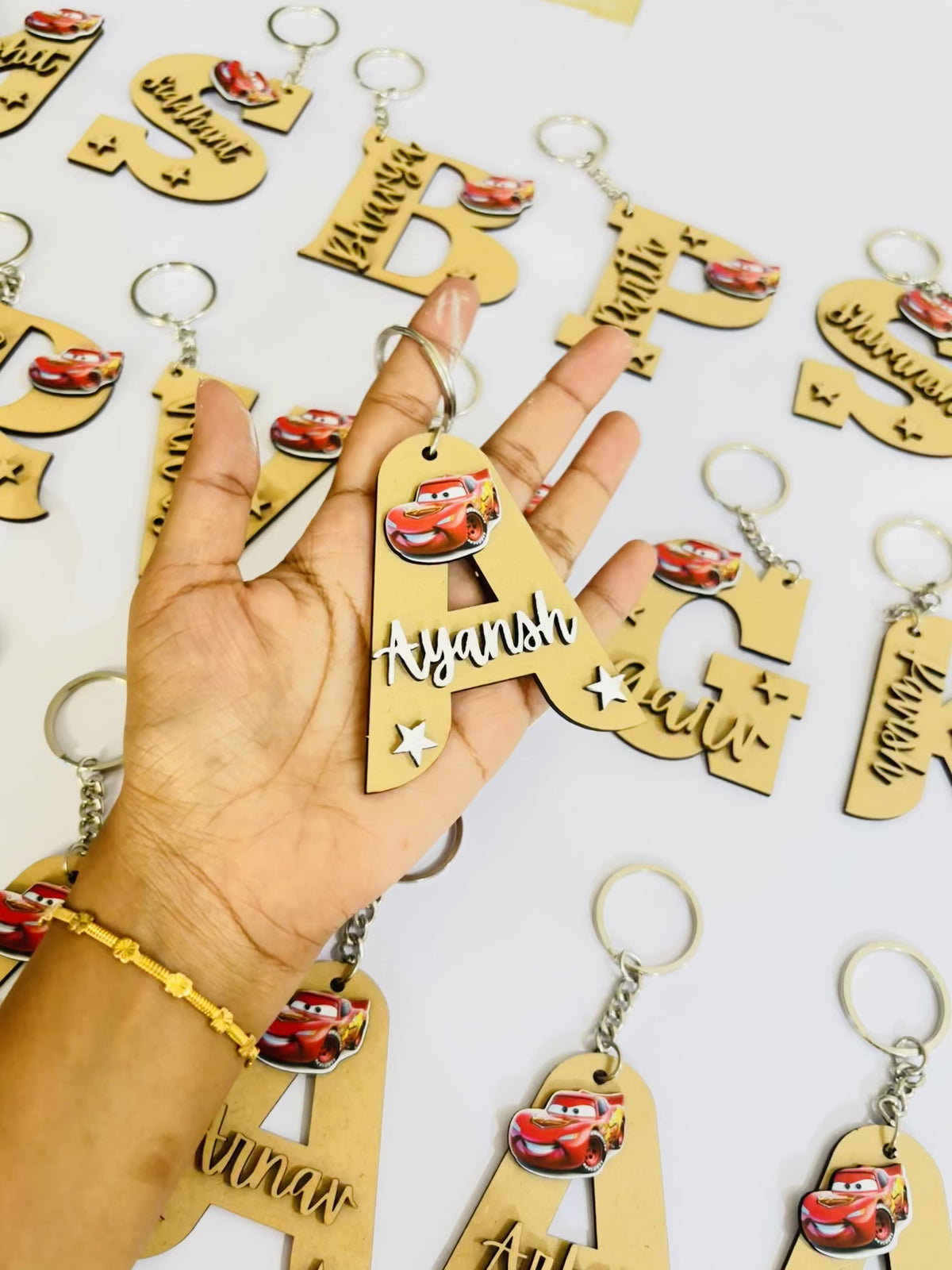 Personalized Kids Initial with Name Keyring DIY Kit
